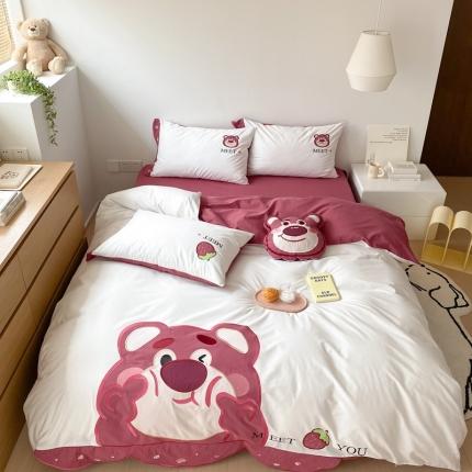 91家纺网 家纺一手货源 找家纺 （总）朗莎 2022新款全棉水洗棉迪士尼系列四件套