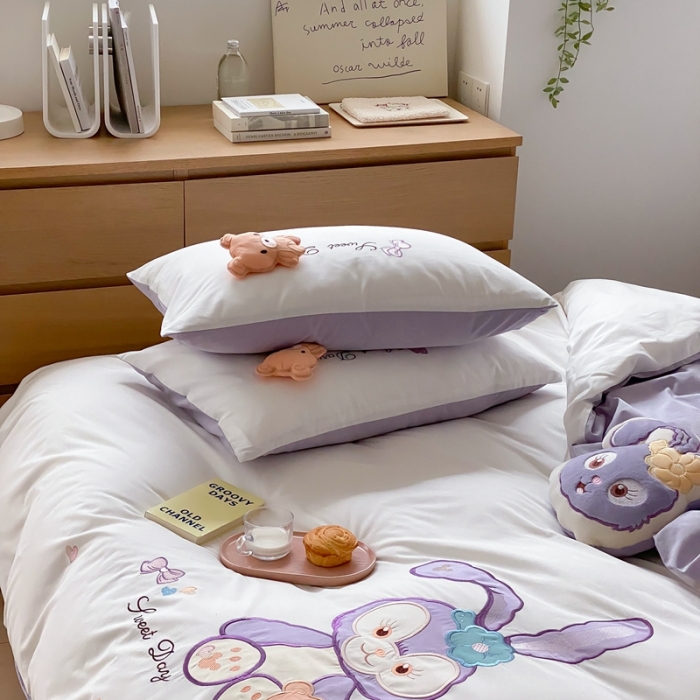 91家纺网 家纺一手货源 找家纺 朗莎 2022新款全棉水洗棉迪士尼系列四件套 露露