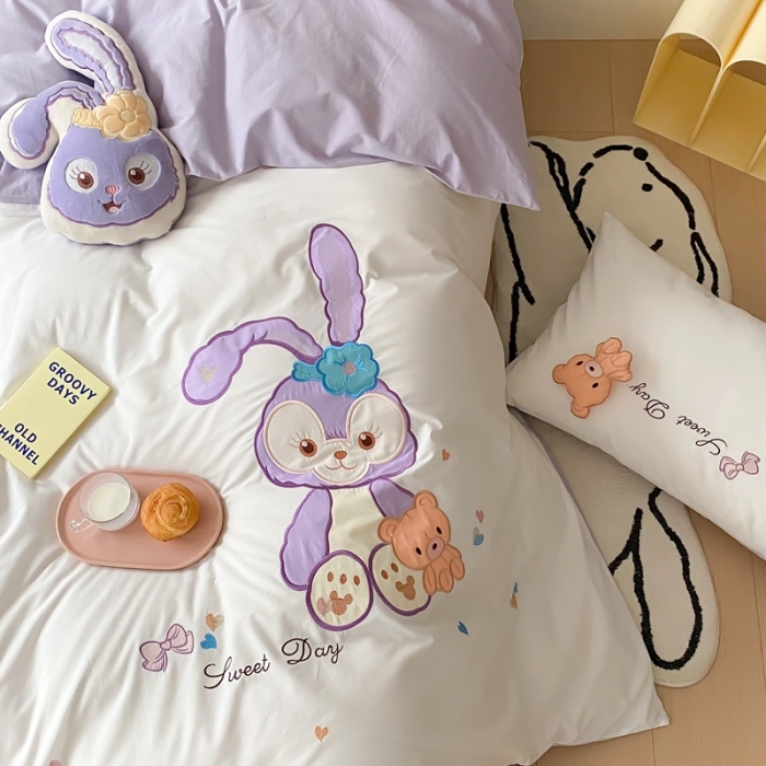 91家纺网 家纺一手货源 找家纺 朗莎 2022新款全棉水洗棉迪士尼系列四件套 露露