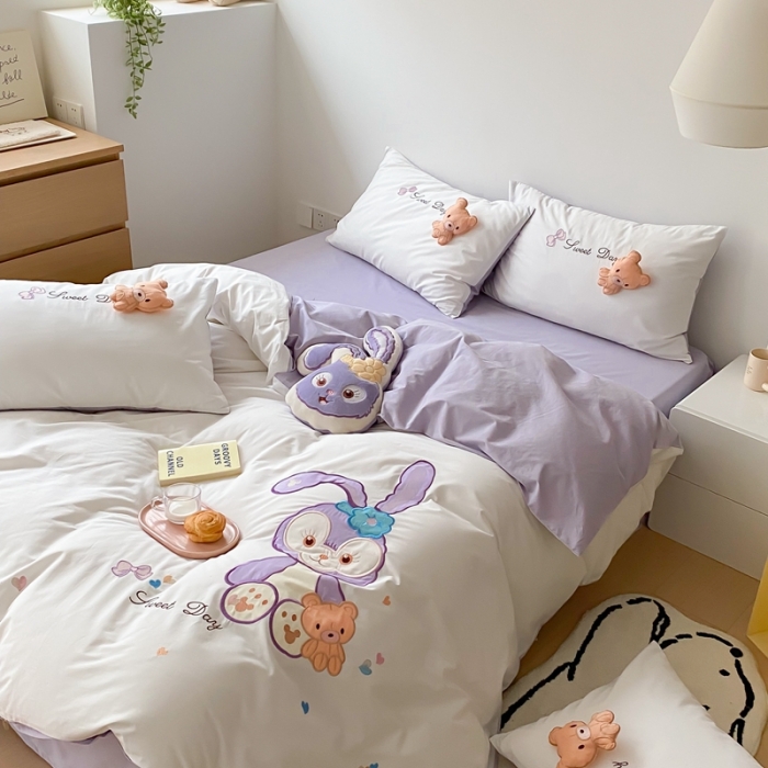 91家纺网 家纺一手货源 找家纺 朗莎 2022新款全棉水洗棉迪士尼系列四件套 露露