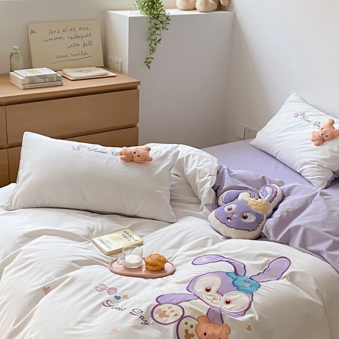 91家纺网 家纺一手货源 找家纺 朗莎 2022新款全棉水洗棉迪士尼系列四件套 露露