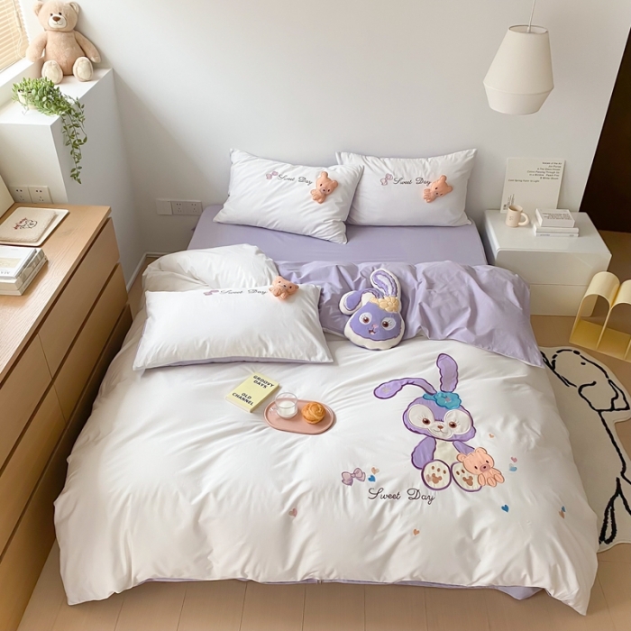 91家纺网 家纺一手货源 找家纺 朗莎 2022新款全棉水洗棉迪士尼系列四件套 露露