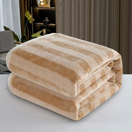 2025爆款400克加厚加大升级雪狐绒毛毯毯子秋冬盖毯床单 卡其