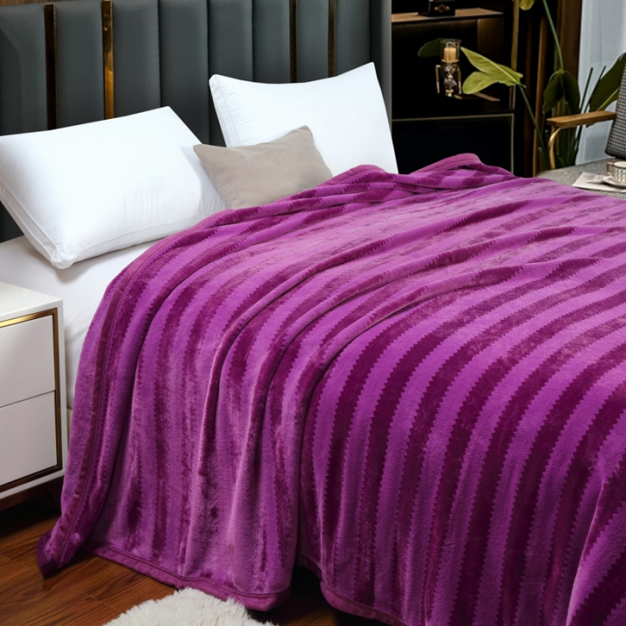 91家纺网 家纺一手货源 找家纺 2025爆款400克加厚加大升级雪狐绒毛毯毯子秋冬盖毯床单 深紫