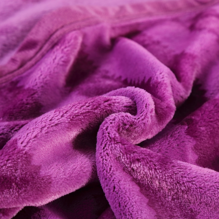91家纺网 家纺一手货源 找家纺 2025爆款400克加厚加大升级雪狐绒毛毯毯子秋冬盖毯床单 深紫