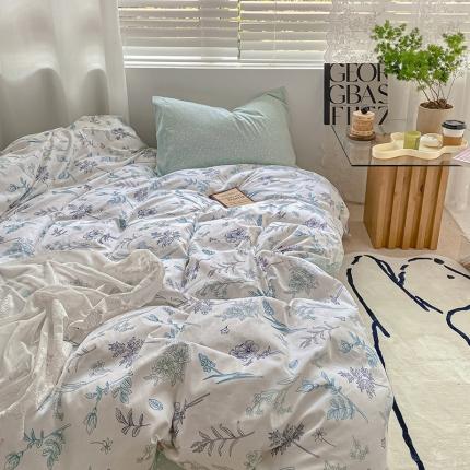 雅居纺 2022新款全棉13070印花小清新四件套 悠然清香