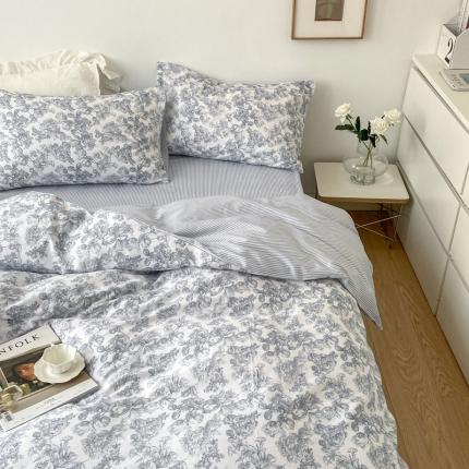 91家纺网 家纺一手货源 找家纺 （总）梦家居 2022新款小清新系列全棉四件套