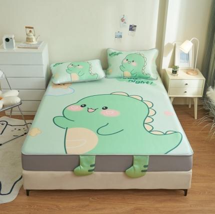 91家纺网 家纺一手货源 找家纺 （总）慕尚 2025大版牛奶丝凉感丝工艺凉席三件套