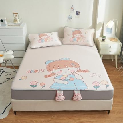 91家纺网 家纺一手货源 找家纺 （总）慕尚 2025大版牛奶丝凉感丝工艺凉席三件套