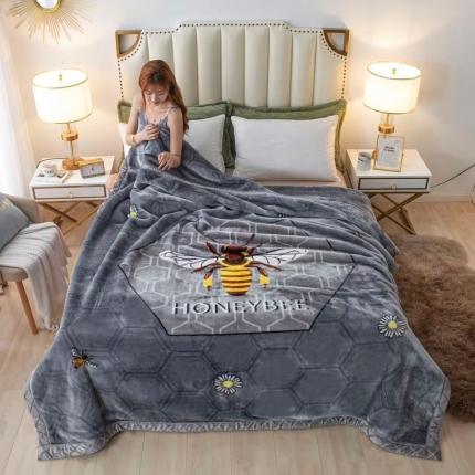 2025秋冬新款双层加厚拉舍尔毛毯 保暖法莱绒毯子 蜜语