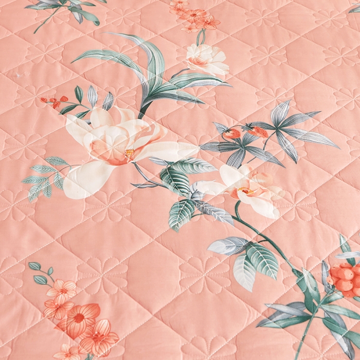 91家纺网 家纺一手货源 找家纺 十个点家纺 2022新款全棉蕾丝夹棉单床裙 如诗如画-粉