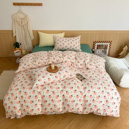 91家纺网 家纺一手货源 找家纺 （总）金丝鸟 2022新款全棉双层纱四件套