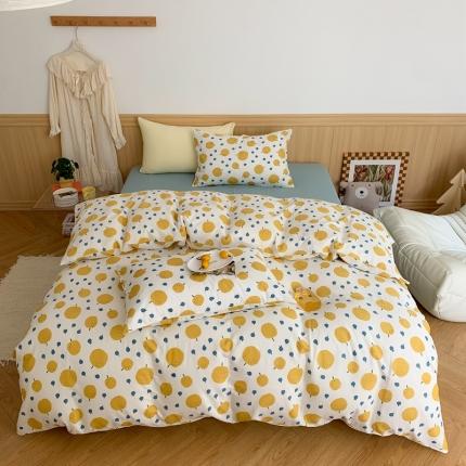 91家纺网 家纺一手货源 找家纺 （总）金丝鸟 2022新款全棉双层纱四件套