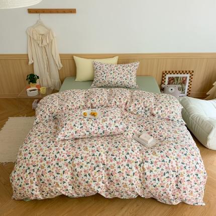 91家纺网 家纺一手货源 找家纺 （总）金丝鸟 2022新款全棉双层纱四件套