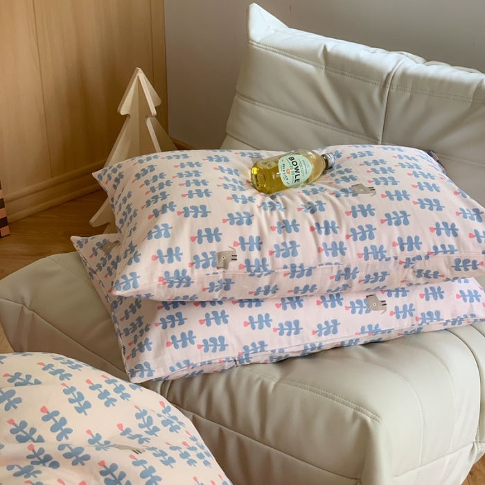 91家纺网 家纺一手货源 找家纺 金丝鸟 2022新款全棉双层纱四件套 花丛狗