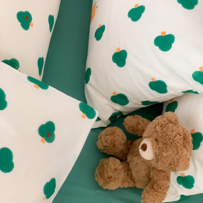 91家纺网 家纺一手货源 找家纺 金丝鸟 2022新款全棉双层纱四件套 森林