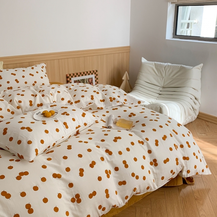 91家纺网 家纺一手货源 找家纺 金丝鸟 2022新款全棉双层纱四件套 山楂树之恋