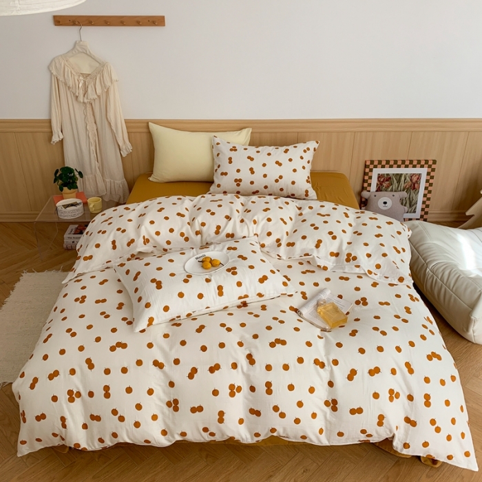 91家纺网 家纺一手货源 找家纺 金丝鸟 2022新款全棉双层纱四件套 山楂树之恋