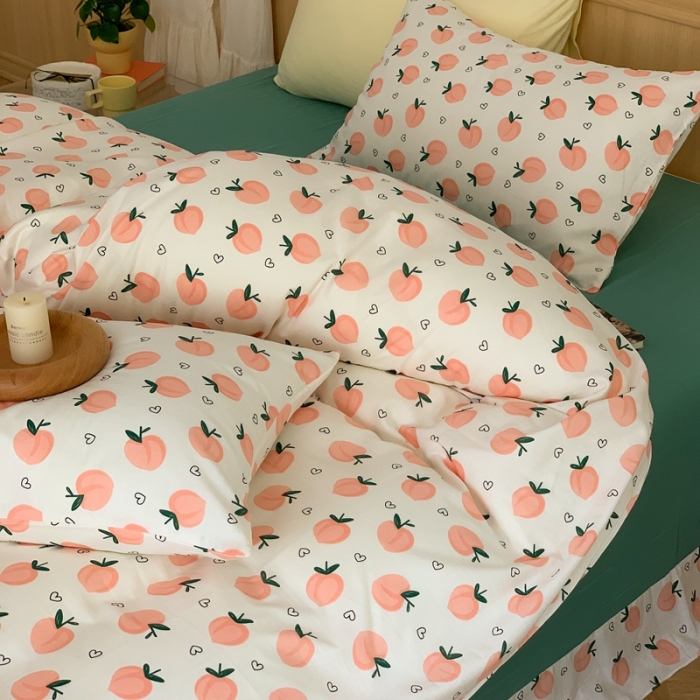 91家纺网 家纺一手货源 找家纺 金丝鸟 2022新款全棉双层纱四件套 小仙桃