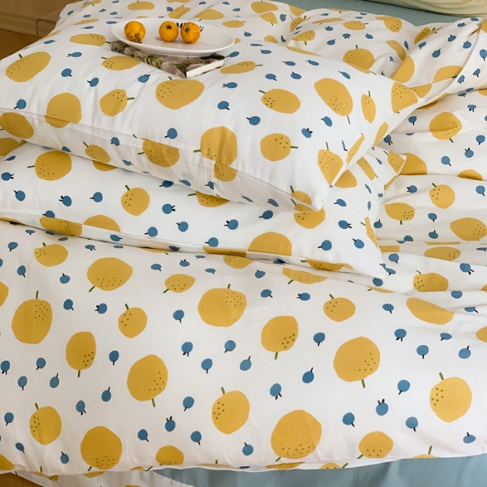 91家纺网 家纺一手货源 找家纺 金丝鸟 2022新款全棉双层纱四件套 鸭梨呀