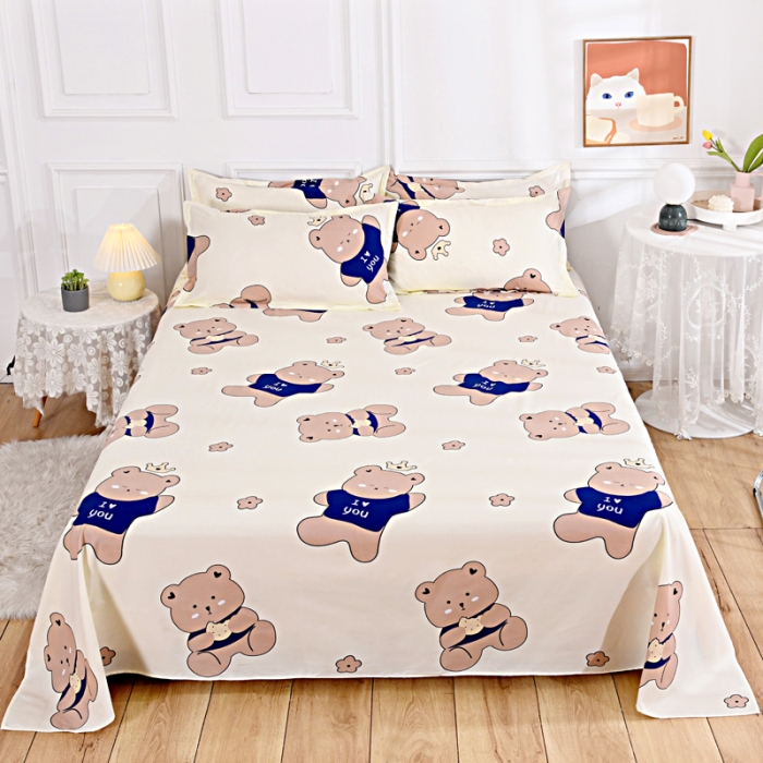 91家纺网 家纺一手货源 找家纺 梵巢家纺 芦荟棉单床单 饼干熊