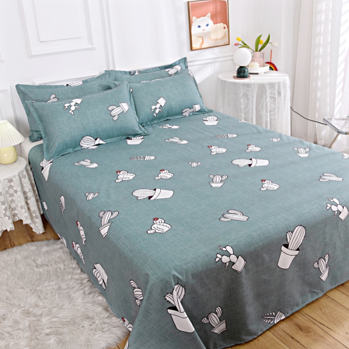 91家纺网 家纺一手货源 找家纺 梵巢家纺 芦荟棉单床单 仙人掌