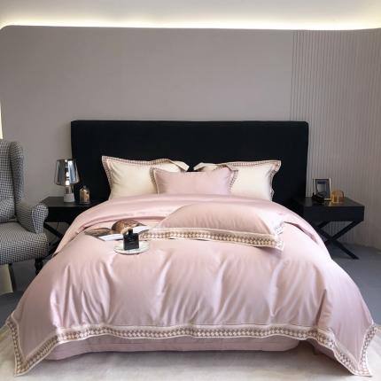 馨蕊家居 2022新款100支慕系列高精密刺绣四件套 慕系列-初夏粉