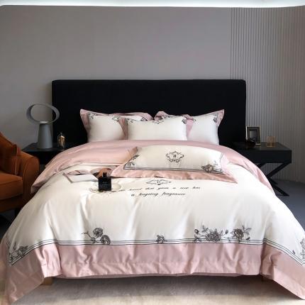 （总）馨蕊家居 2022新款100支琉璃系列高精密刺绣四件套