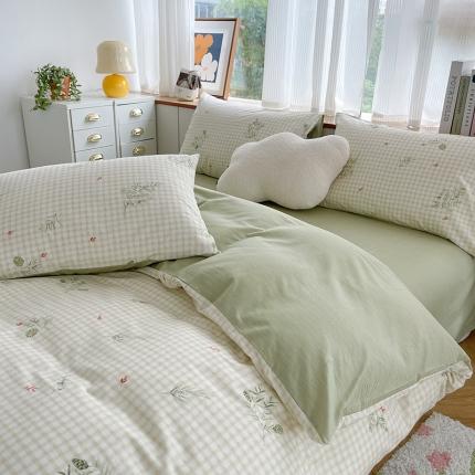 91家纺网 家纺一手货源 找家纺 总麦伦2022新款全棉40支13372纯棉斜纹田园碎花四件套