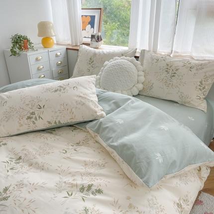 91家纺网 家纺一手货源 找家纺 总麦伦2022新款全棉40支13372纯棉斜纹田园碎花四件套