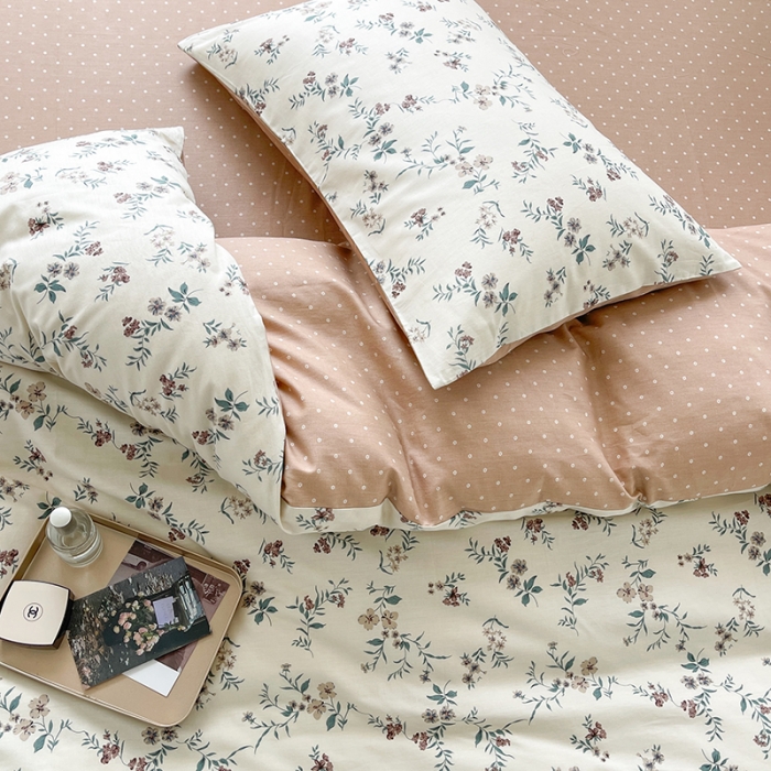 91家纺网 家纺一手货源 找家纺 总麦伦2022新款全棉40支13372纯棉斜纹田园碎花四件套