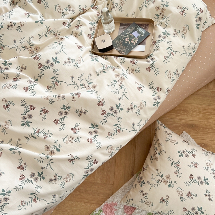 91家纺网 家纺一手货源 找家纺 总麦伦2022新款全棉40支13372纯棉斜纹田园碎花四件套