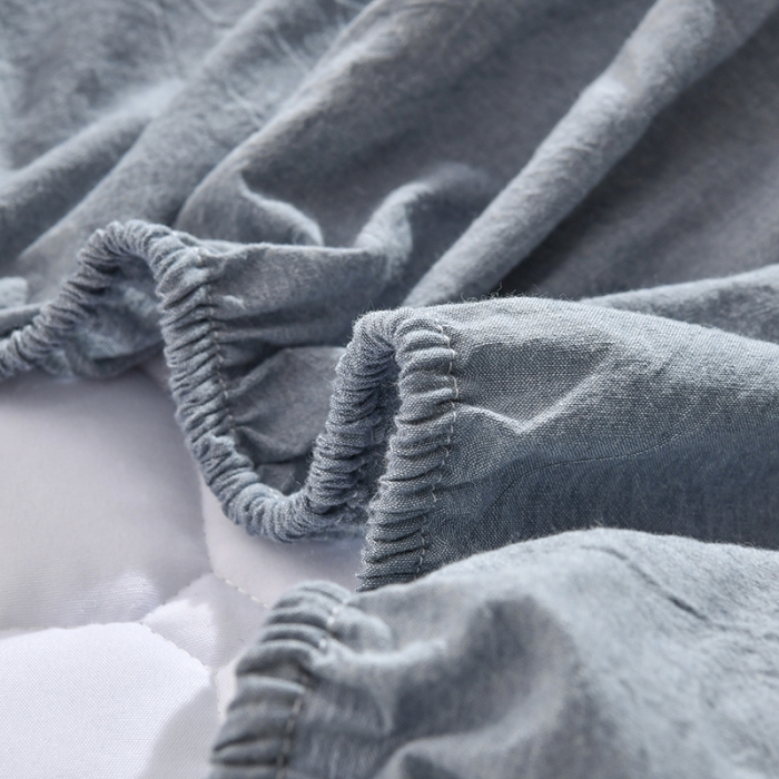 91家纺网 家纺一手货源 找家纺 雪云美2022A类全棉色织水洗棉夹棉单床笠床罩可定制 彩虹条