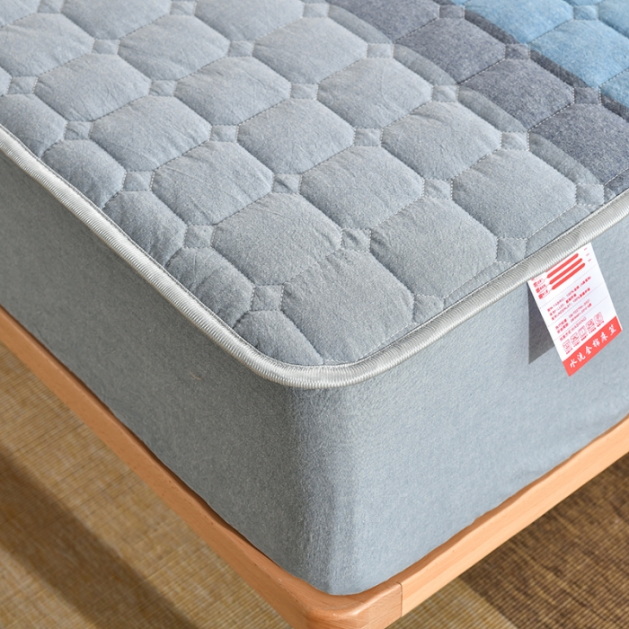 91家纺网 家纺一手货源 找家纺 雪云美2022A类全棉色织水洗棉夹棉单床笠床罩可定制 彩虹条