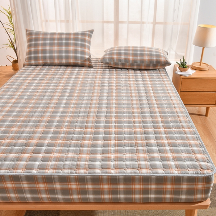 91家纺网 家纺一手货源 找家纺 雪云美2022A类全棉色织水洗棉夹棉单床笠床罩可定制 诺尔卡