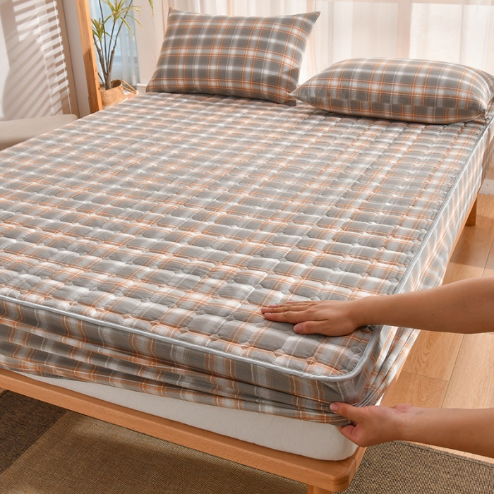 91家纺网 家纺一手货源 找家纺 雪云美2022A类全棉色织水洗棉夹棉单床笠床罩可定制 诺尔卡