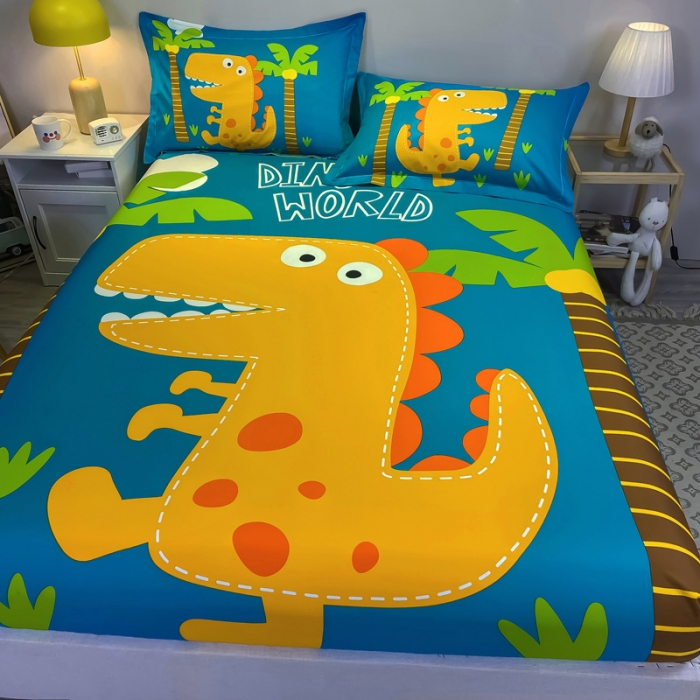 91家纺网 家纺一手货源 找家纺 金爱家 2023新款全棉大版单品 恐龙世界