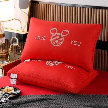 91家纺网 家纺一手货源 找家纺 （总）仁宇枕业 2022新款全棉婚庆结婚喜庆羽丝绒枕芯