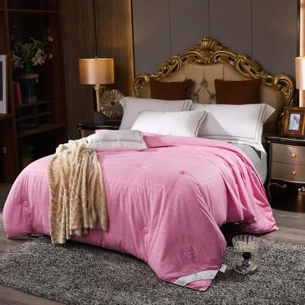 91家纺网 家纺一手货源 找家纺 样样红 2025新款回字格春秋被冬被 粉色