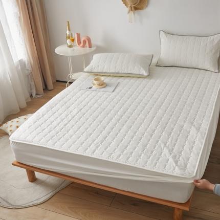 91家纺网 家纺一手货源 找家纺 舒居 2022新款亲肤夹棉防水床笠（第二波） 酒店白