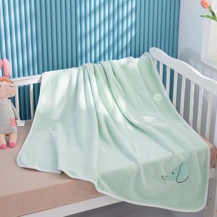 糖豆家纺 2022新款盖毯超柔舒适儿童浴巾童被 小象绿