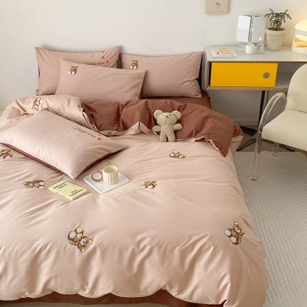 91家纺网 家纺一手货源 找家纺 （总）沐棉 2022新款13376全棉刺绣四件套