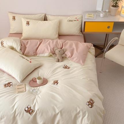 91家纺网 家纺一手货源 找家纺 （总）沐棉 2022新款13376全棉刺绣四件套