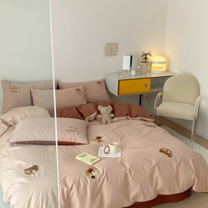 91家纺网 家纺一手货源 找家纺 （总）沐棉 2022新款13376全棉刺绣四件套