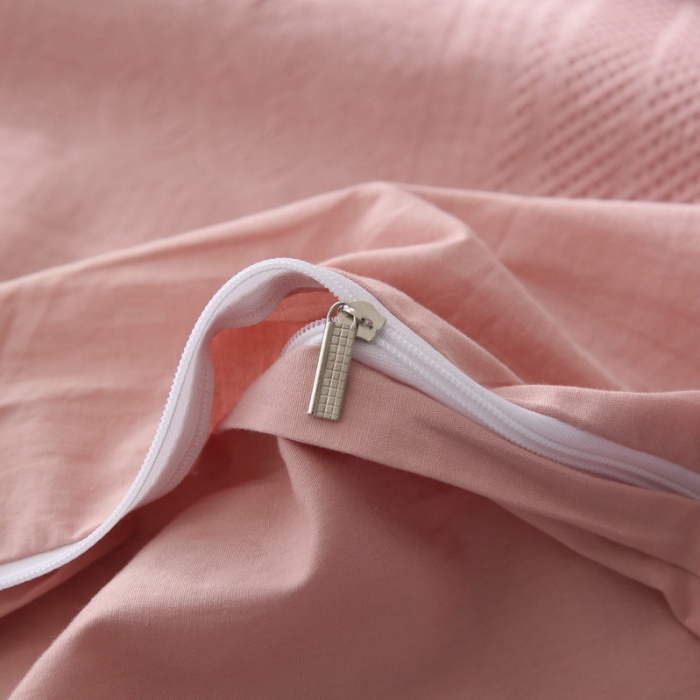 91家纺网 家纺一手货源 找家纺 艾莱2022新款华夫格全棉水洗棉四件套-卡诺凡卡诺凡-粉豆沙