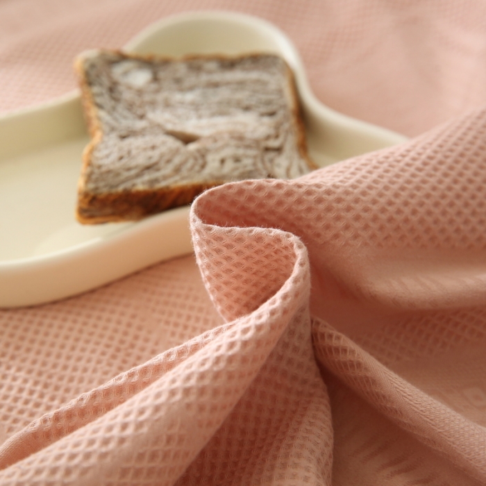 91家纺网 家纺一手货源 找家纺 艾莱2022新款华夫格全棉水洗棉四件套-卡诺凡 卡诺凡-奶咖配米色