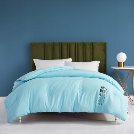 91家纺网 家纺一手货源 找家纺 易展 2023新款原棉大豆纤维被 天青