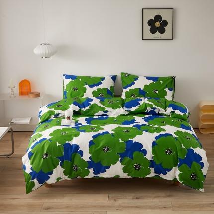 91家纺网 家纺一手货源 找家纺 怡家居 2022新款全棉印花四件套第七批 绿日长夏