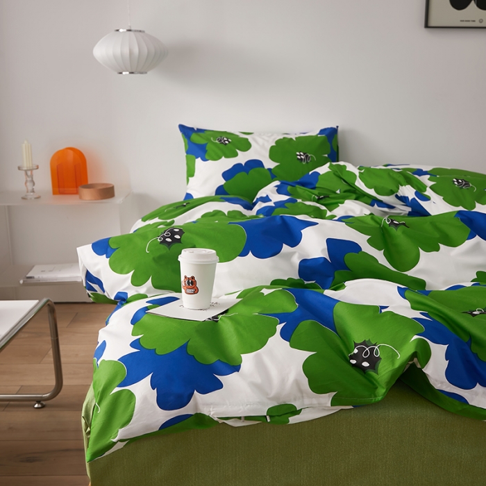 91家纺网 家纺一手货源 找家纺 怡家居 2022新款全棉印花四件套第七批 绿日长夏