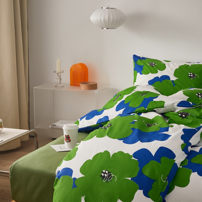 91家纺网 家纺一手货源 找家纺 怡家居 2022新款全棉印花四件套第七批 绿日长夏